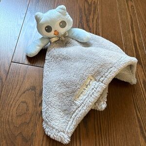 Blankets & Beyond Blue Owl Gray Plush Security Blanket Lovey